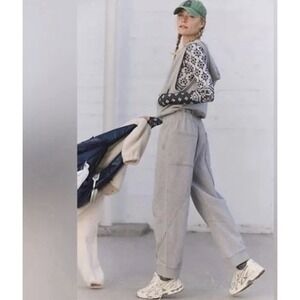 Free People Set to Go Jumpsuit Heather Gray Women's S Cotton Fleece NEW Reg $168